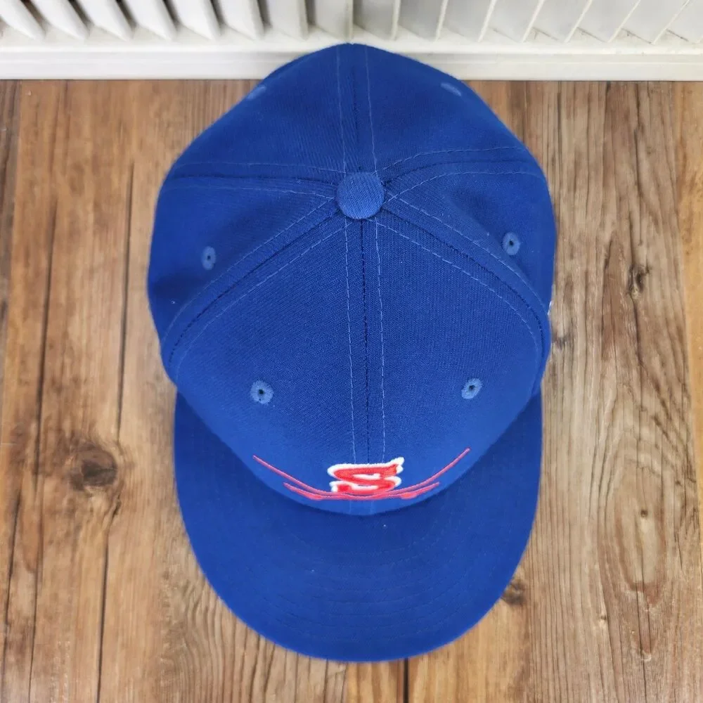 New Era 59fifty Sheridan Post #7 Jets Baseball Cap Blue Red Size 7 1/4 Sport Hat